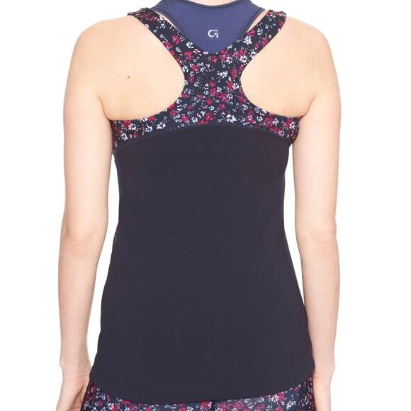 Gap Fit Flower Colorblock Print Racer Tank - Picture 4 of 8